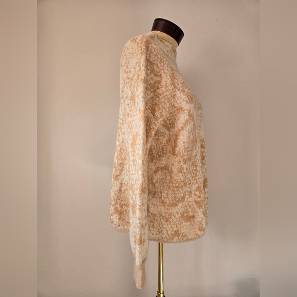 OLSEN Golden Camel Melange Cream Wool Blend Sweater. Size Large - Picture 5 of 10